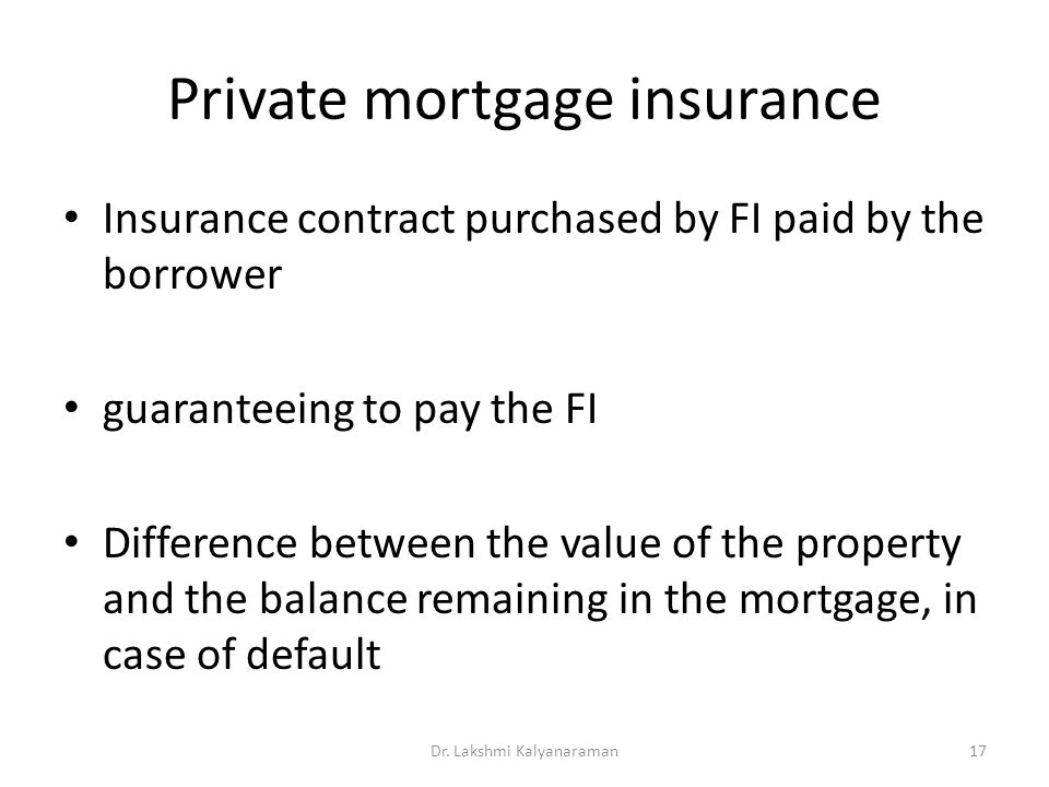 Private mortgage insurance