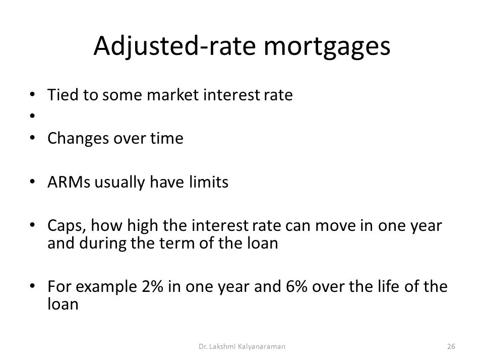 Adjusted-rate mortgages