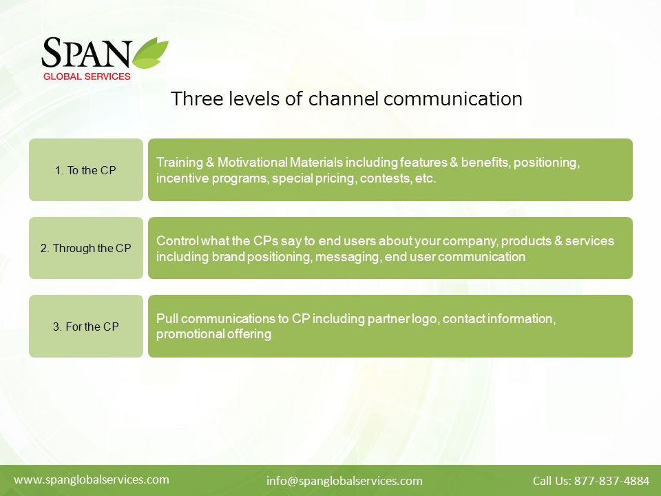 Three levels of channel communication