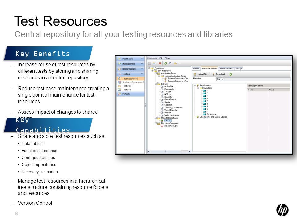 Test Resources Central repository for all your testing resources and libraries. Key Benefits.