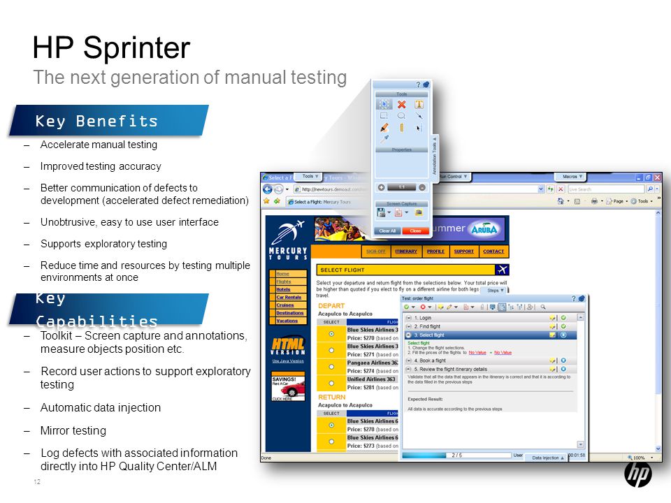 HP Sprinter The next generation of manual testing Key Benefits