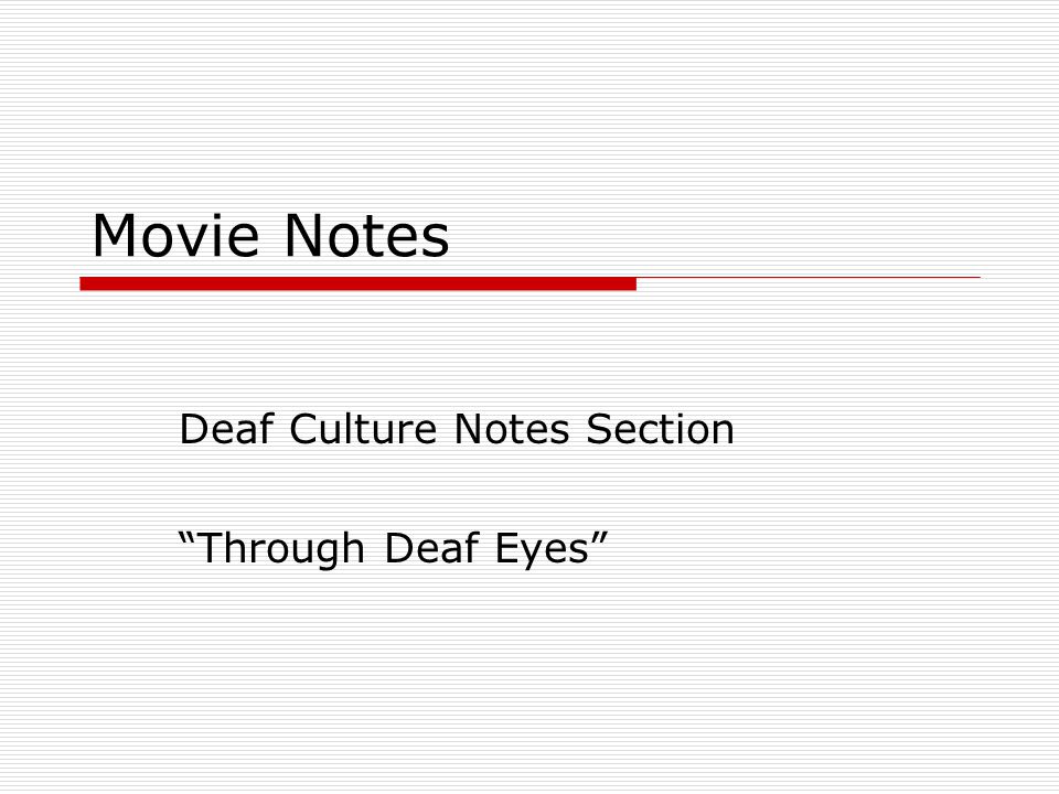 Through deaf eyes worksheet