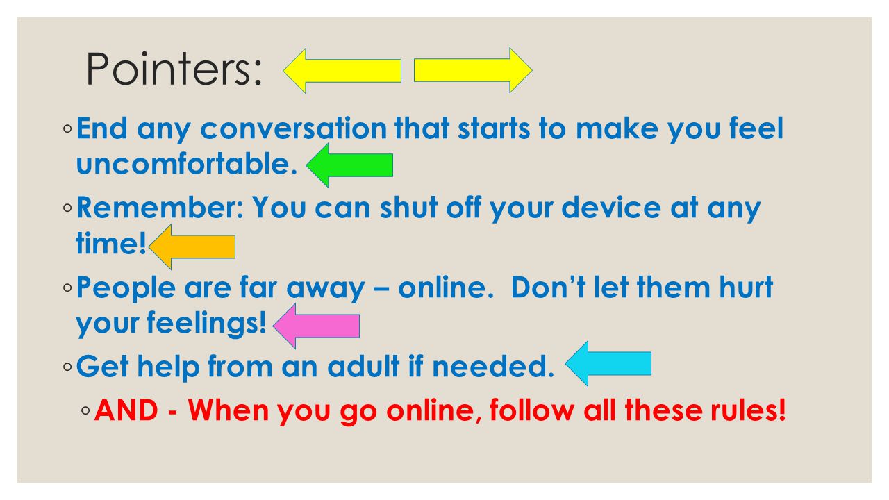 AND - When you go online, follow all these rules!