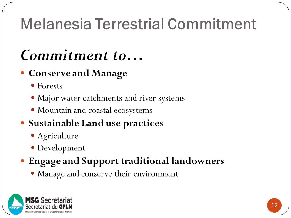 Melanesia Terrestrial Commitment