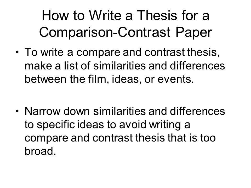 writing a compare and contrast thesis