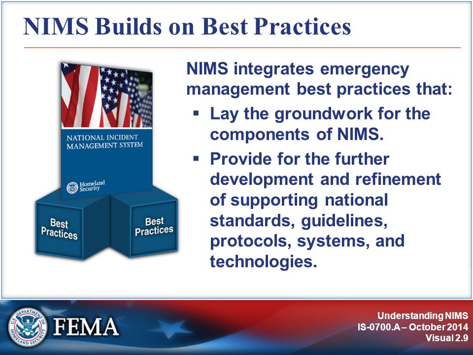 NIMS Builds on Best Practices