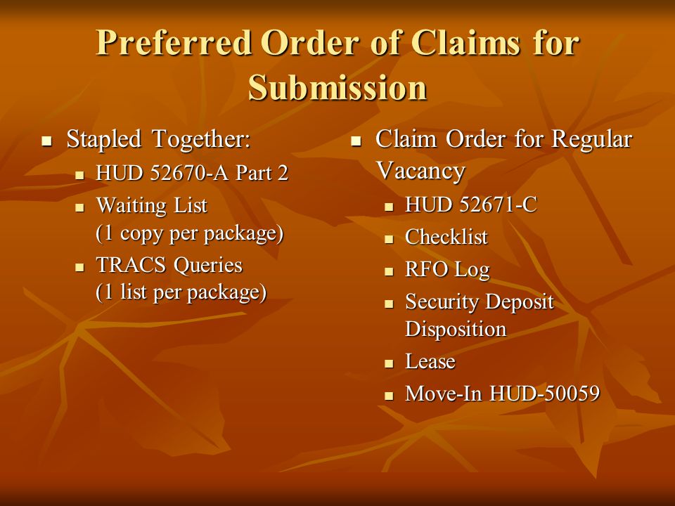 Preferred Order of Claims for Submission