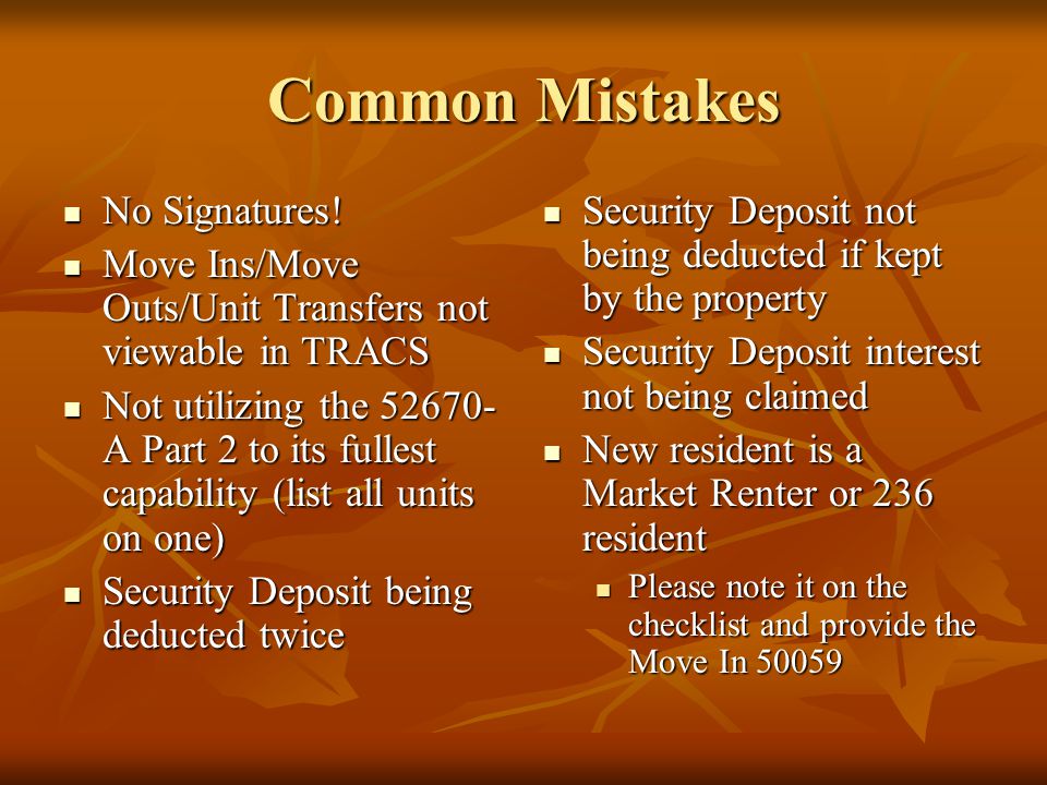 Common Mistakes No Signatures!