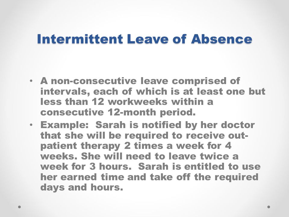 Intermittent Leave of Absence