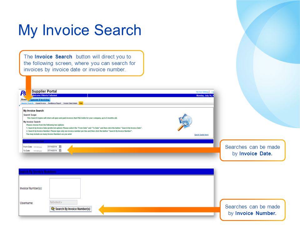 My Invoice Search Search by invoice number