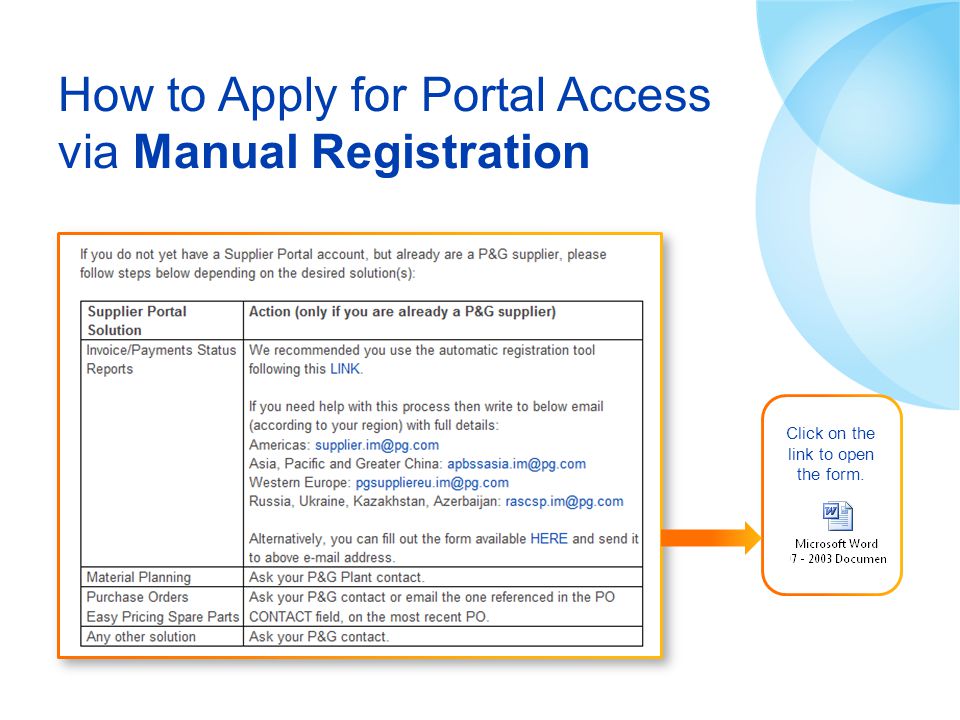 How to Apply for Portal Access via Manual Registration