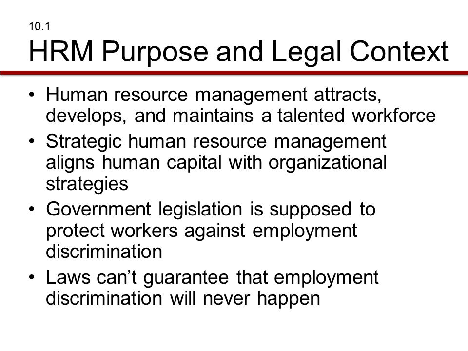 10.1 HRM Purpose and Legal Context
