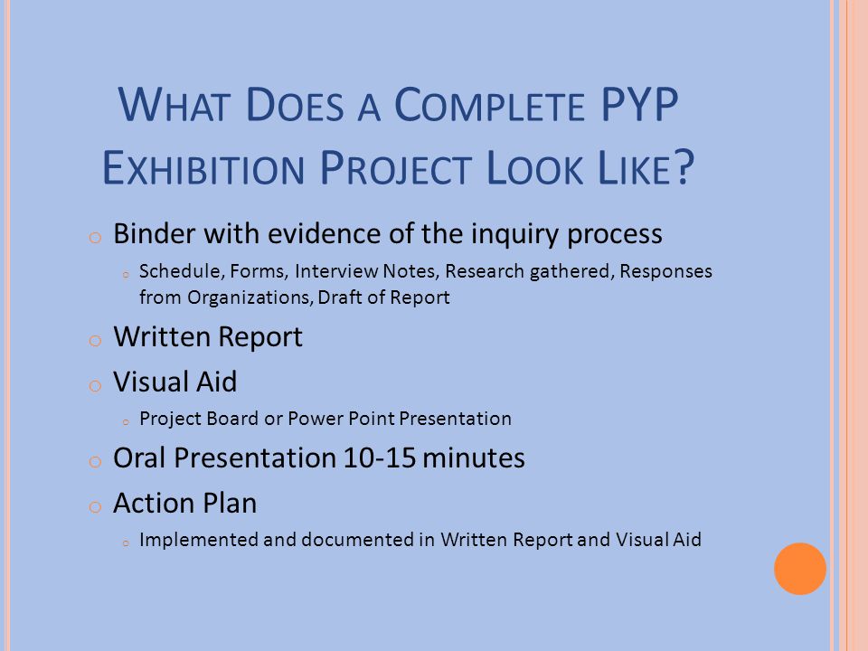 What Does a Complete PYP Exhibition Project Look Like