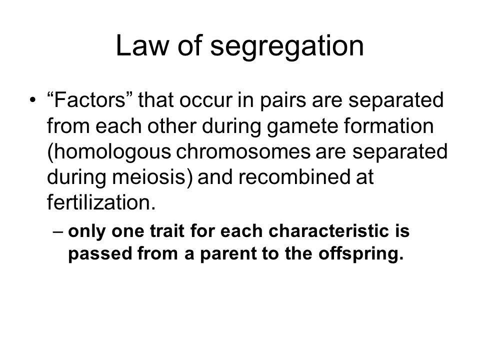 Law of segregation
