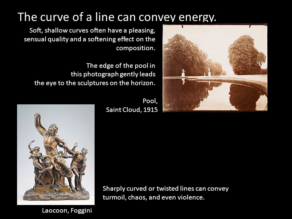 The curve of a line can convey energy.