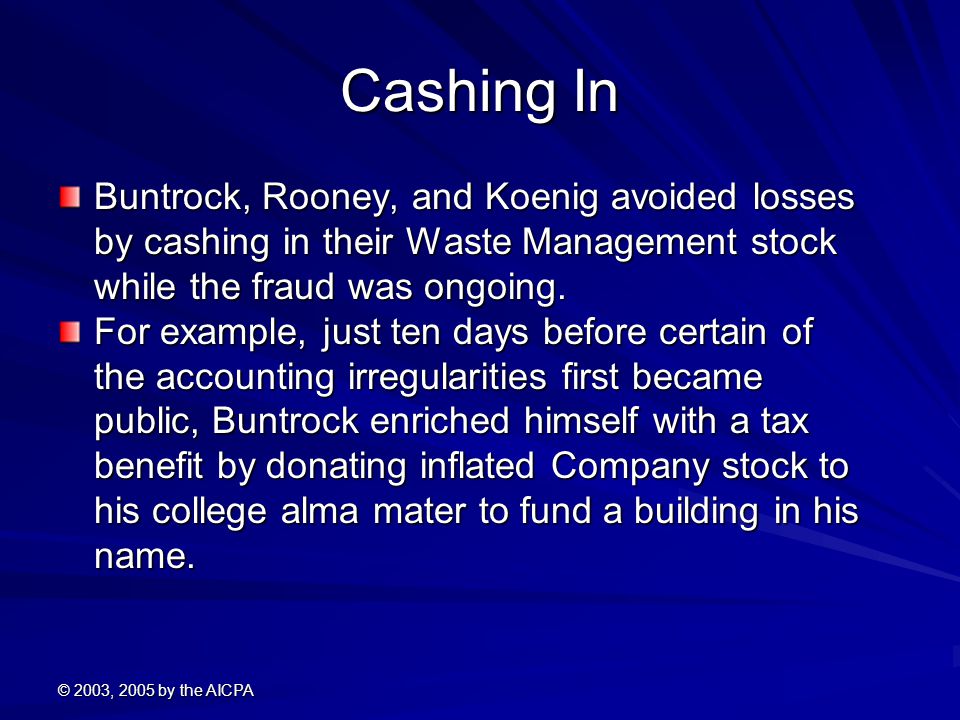 waste management accounting scandal summary