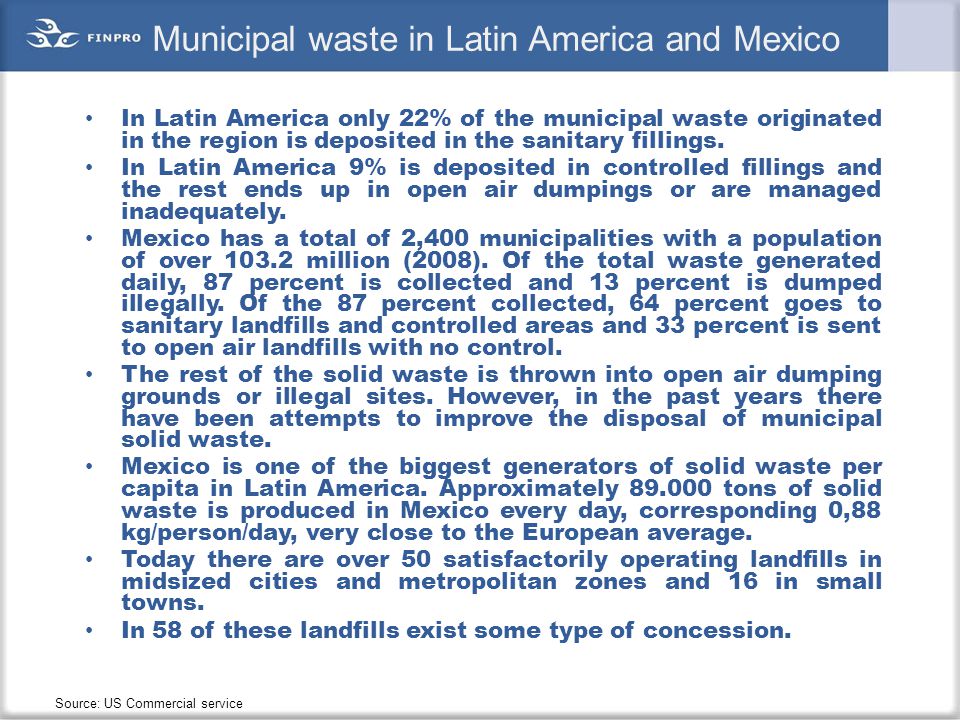 Municipal waste in Latin America and Mexico
