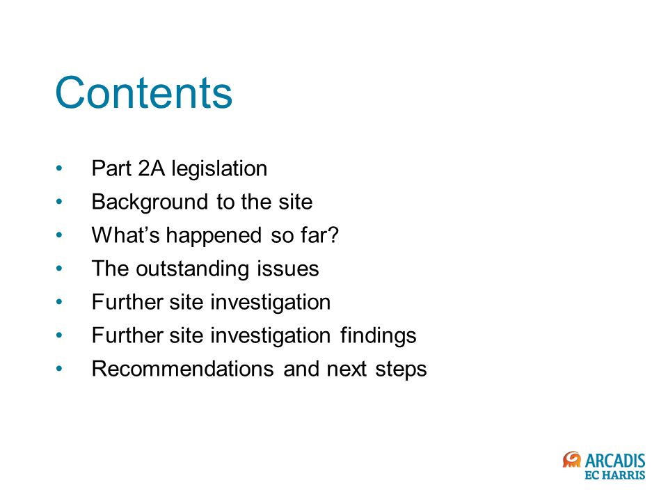 Contents Part 2A legislation Background to the site