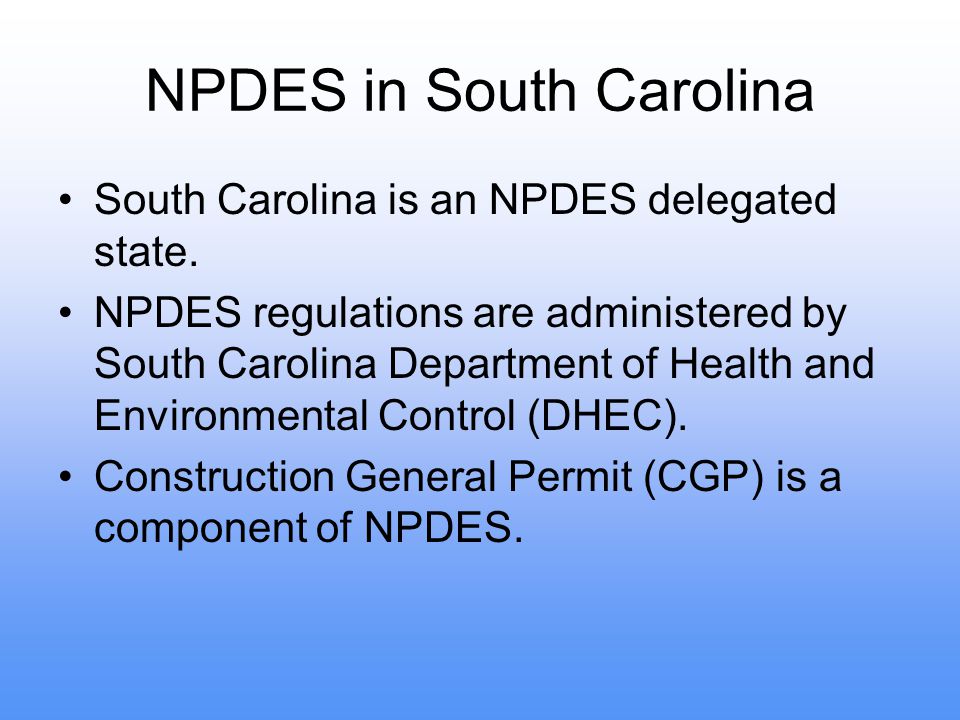 NPDES in South Carolina