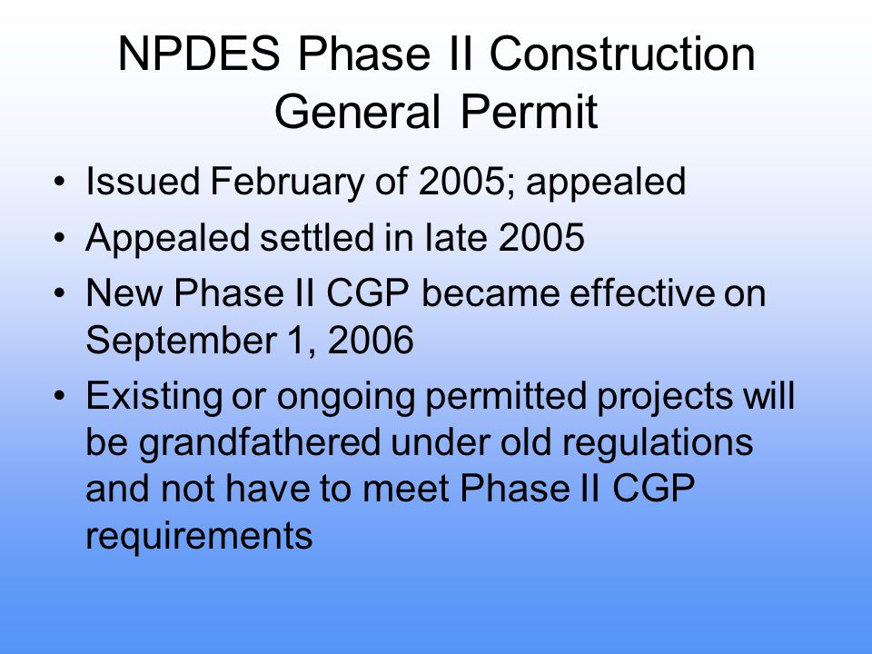 NPDES Phase II Construction General Permit