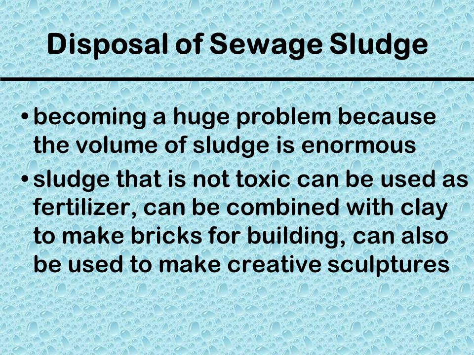 Disposal of Sewage Sludge