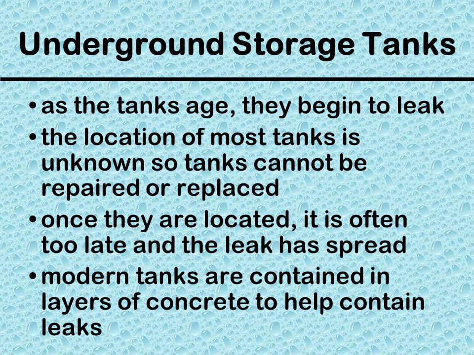 Underground Storage Tanks