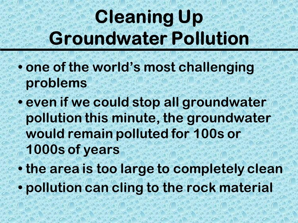 Cleaning Up Groundwater Pollution