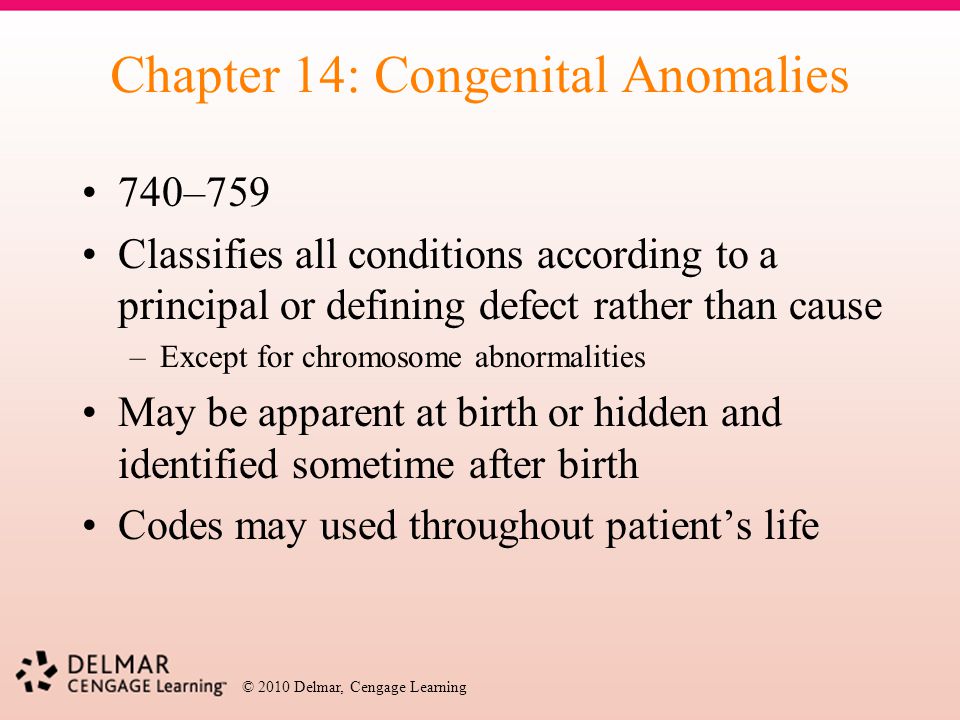 Chapter 14: Congenital Anomalies