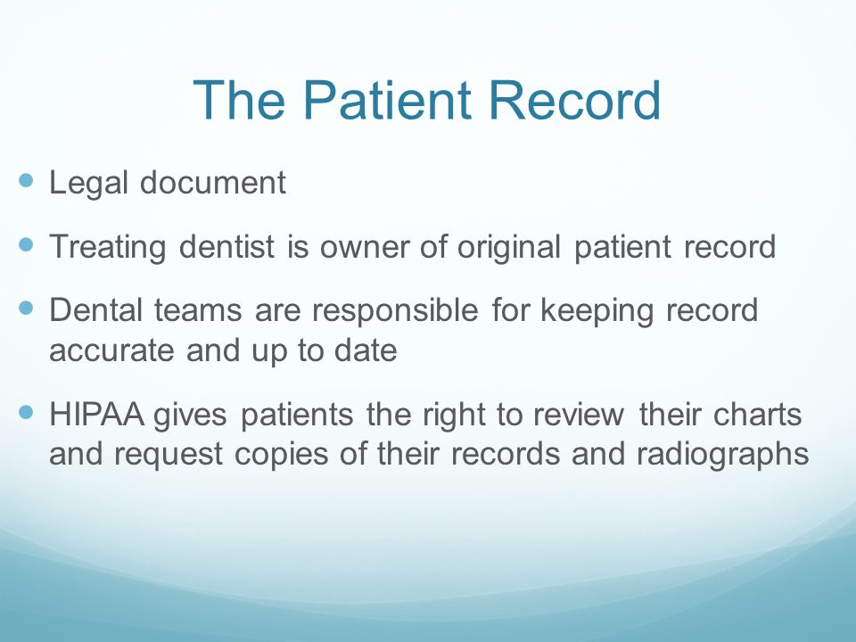 The Patient Record Legal document