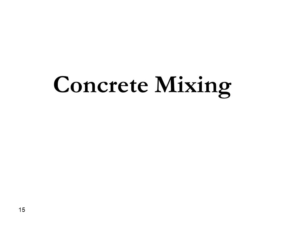Concrete Mixing
