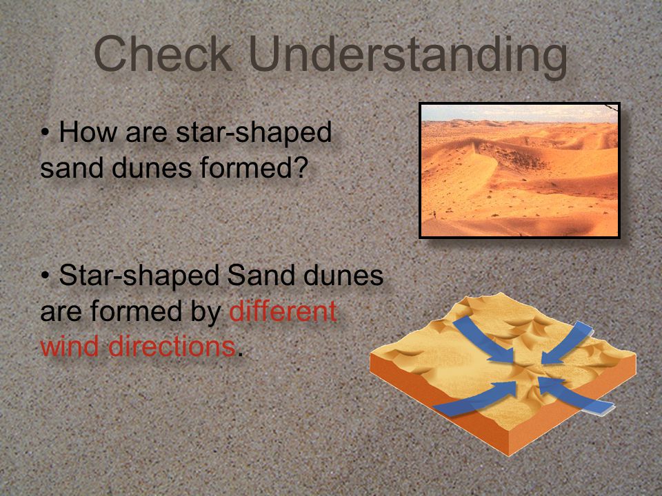 How are star-shaped sand dunes formed
