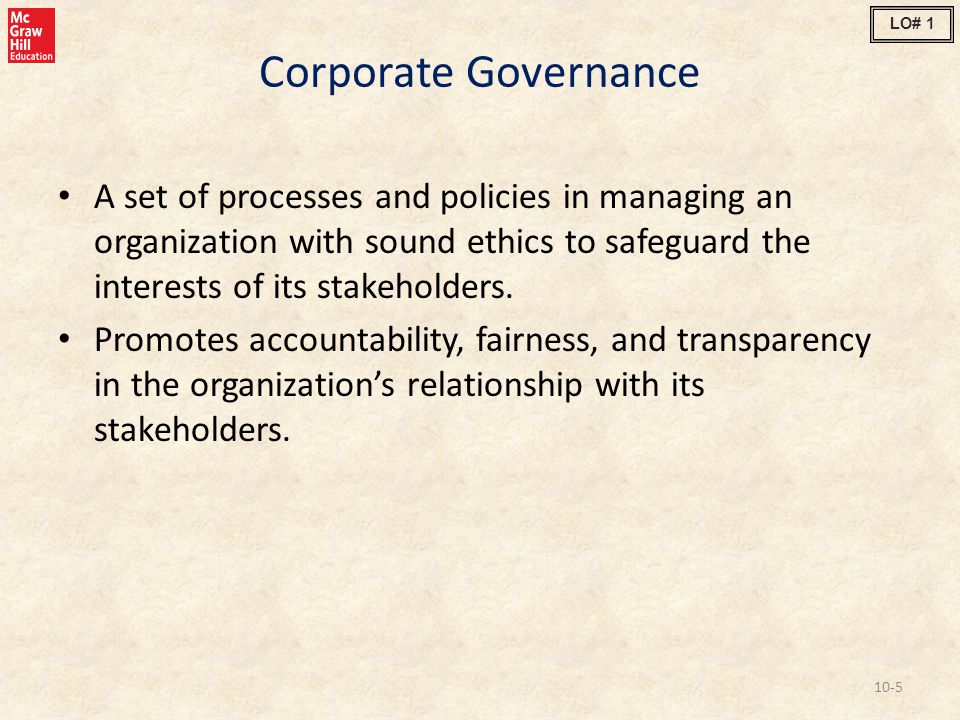 LO# 1 Corporate Governance.
