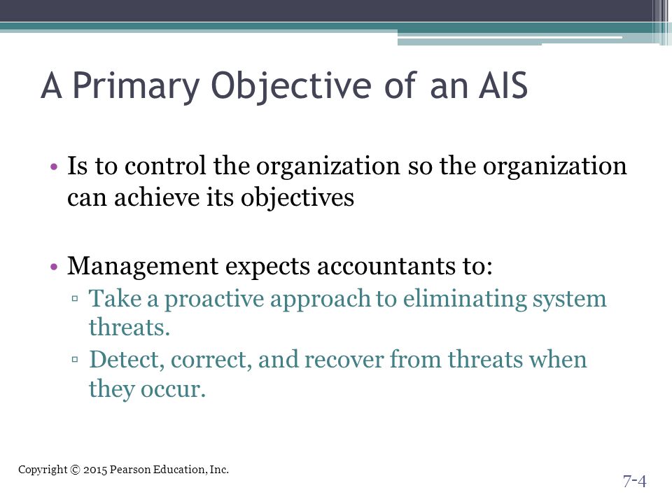 A Primary Objective of an AIS