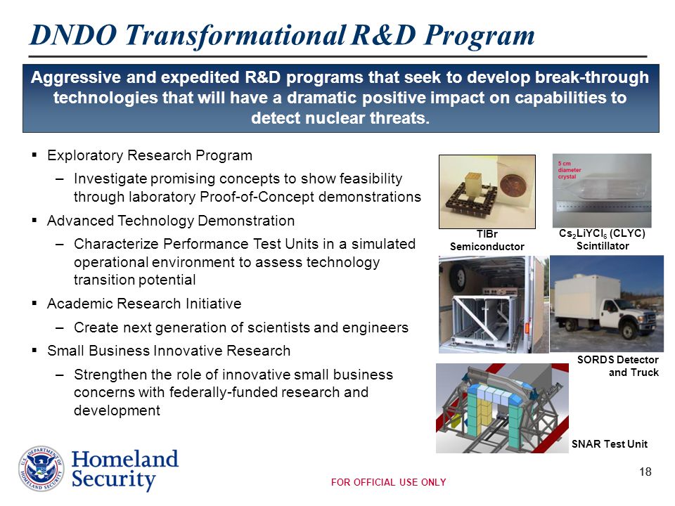 DNDO Transformational R&D Program