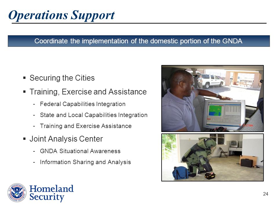 Coordinate the implementation of the domestic portion of the GNDA