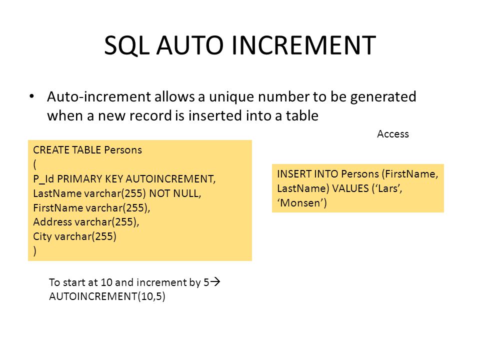 From: SQL From: - ppt download