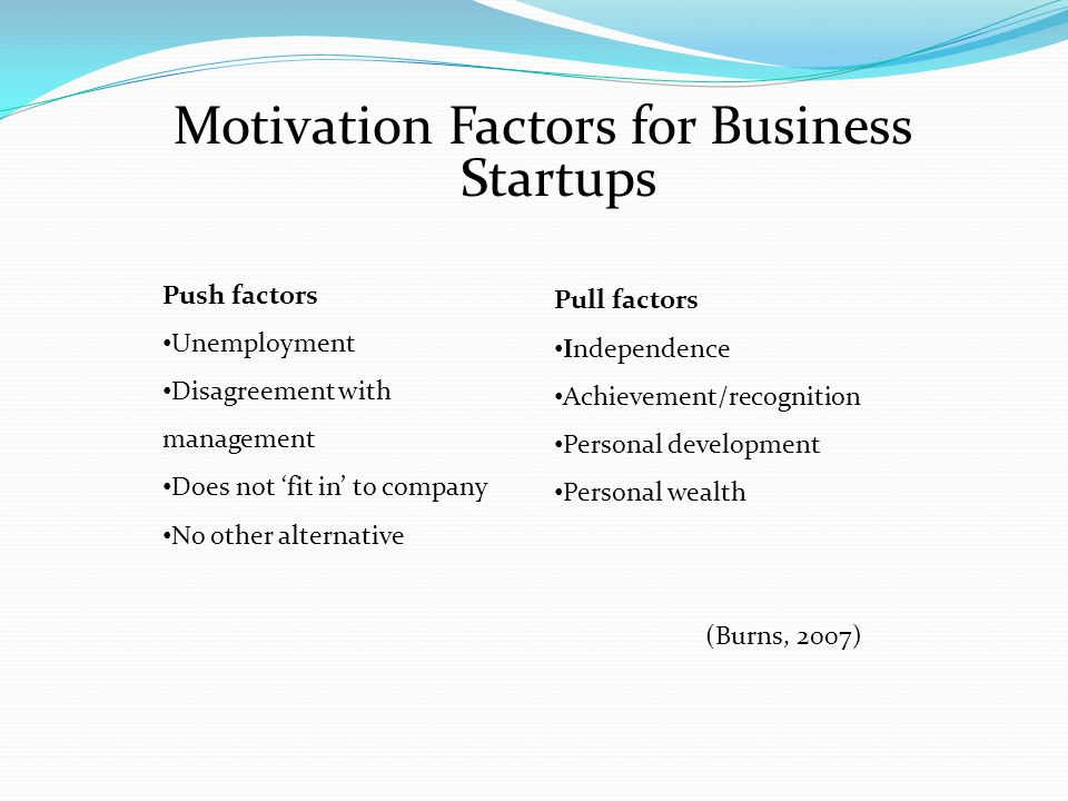 push and pull factors in entrepreneurship