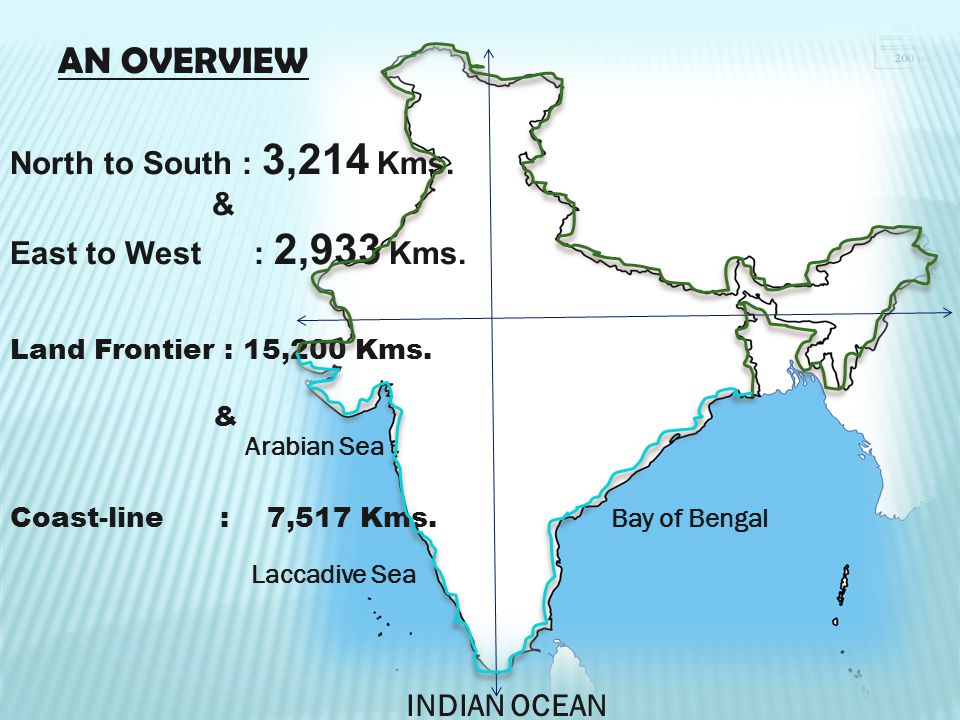 Image result for The length of India's north to south is 3,214 kilometers