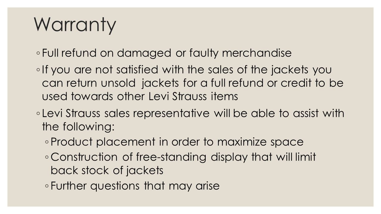 levi strauss warranty