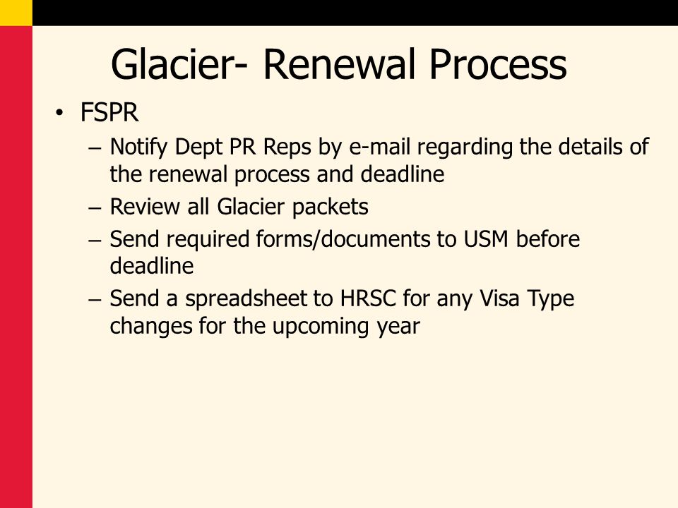Glacier- Renewal Process