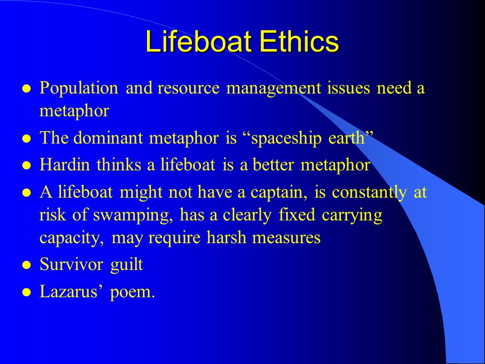 lifeboat ethics