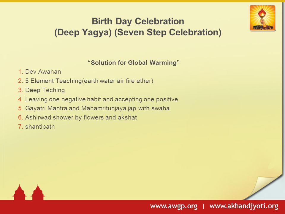 Birth Day Celebration (Deep Yagya) (Seven Step Celebration)
