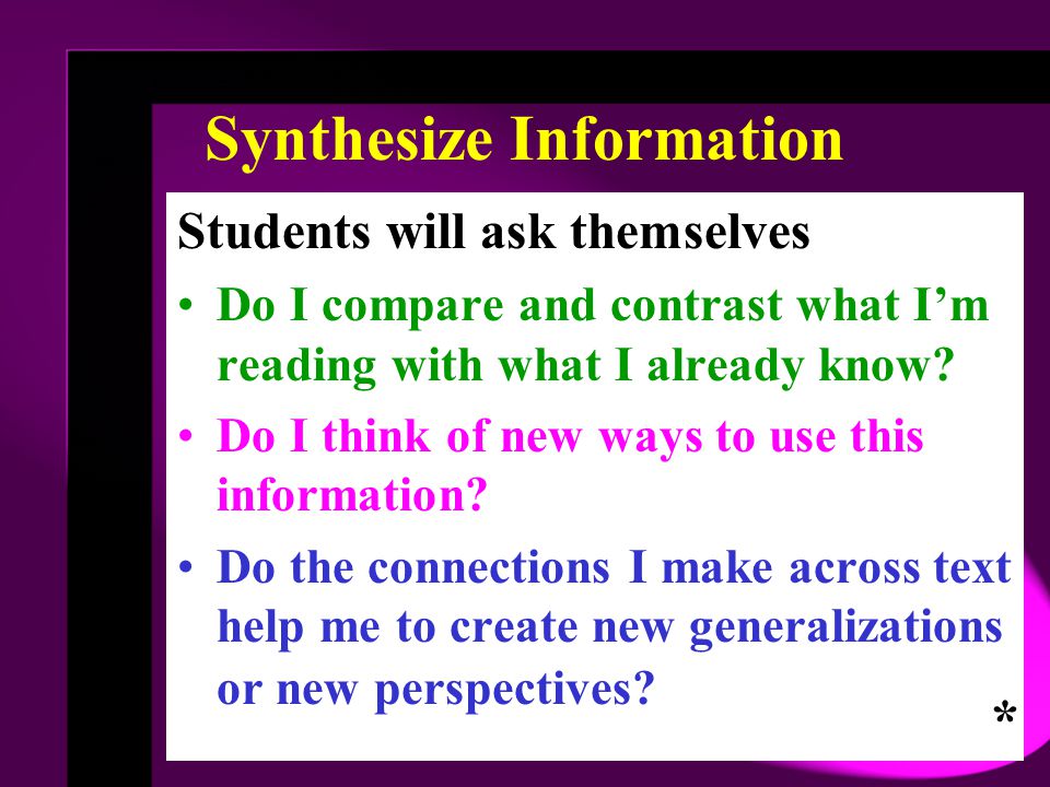 Synthesize Information