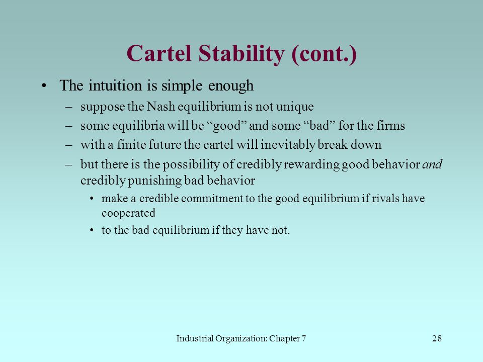 Cartel Stability (cont.)