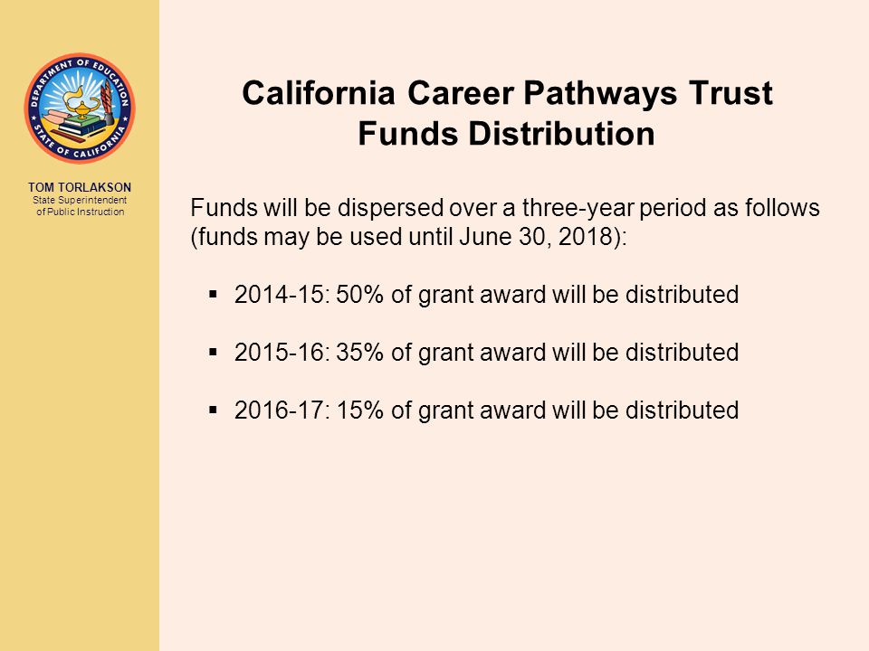 California Career Pathways Trust Funds Distribution