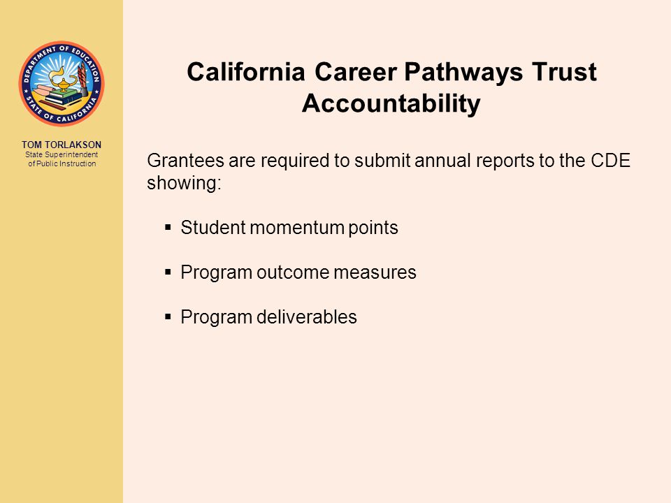 California Career Pathways Trust Accountability