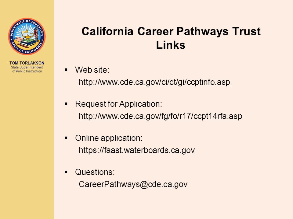 California Career Pathways Trust Links