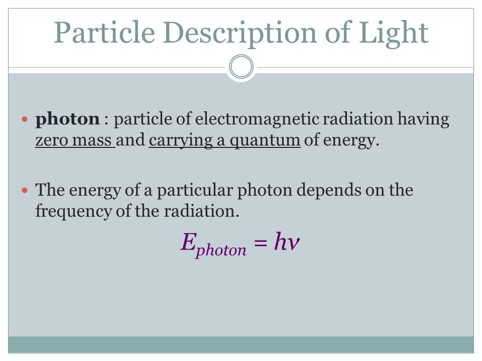Particle Description of Light