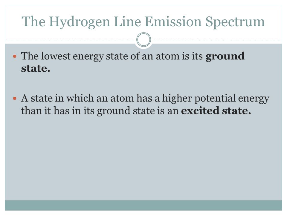 The Hydrogen Line Emission Spectrum