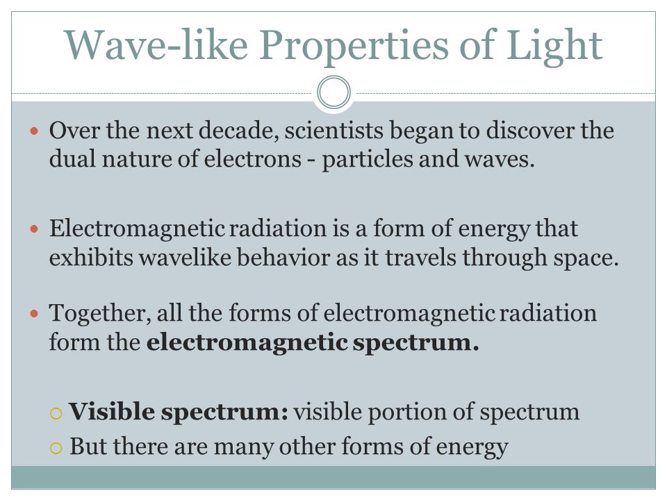 Wave-like Properties of Light